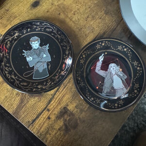 Unbranded Dinnerware Plates One Size Black Gold